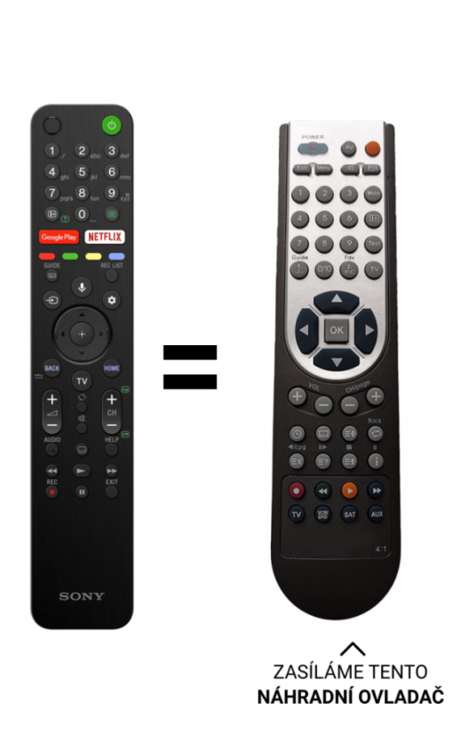 Sony Bravia KD-43XH8077 nahradenie diaľkového ovládania iného vzhľadu
