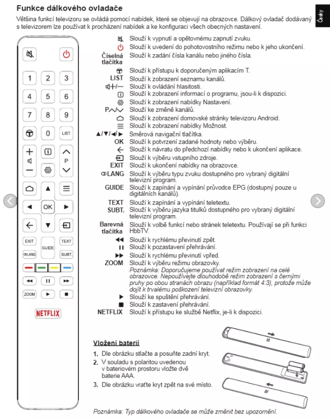 TCL 32L5A original remote control