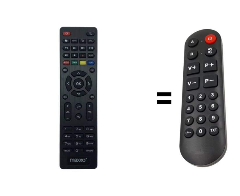Maxxo DVB -T2 ANDROID BOX náhradný diaľkový ovládač pre seniorov
