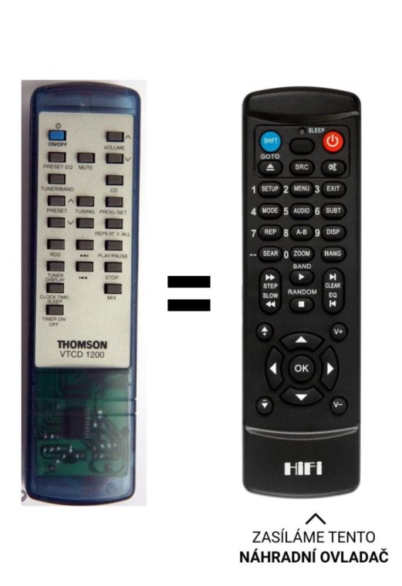 Thomson VTCD1200 náhradní dálkový ovladač jiného vzhledu