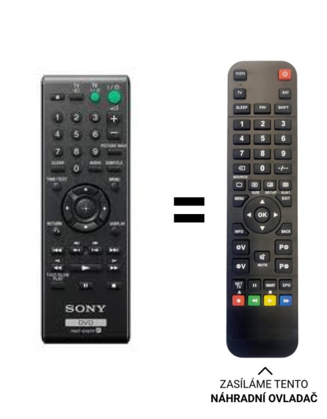 Sony RMT-D197P, RMT-D198P náhradní dálkový ovladač jiného vzhledu