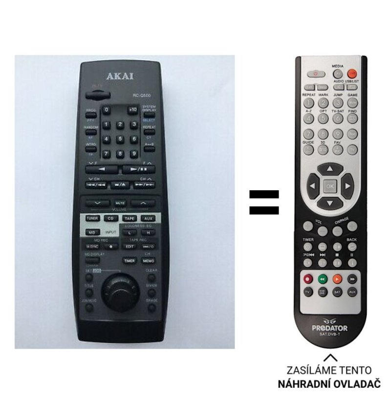 Akai RC-Q500, AA-500 náhradní dálkový ovladač jiného vzhledu