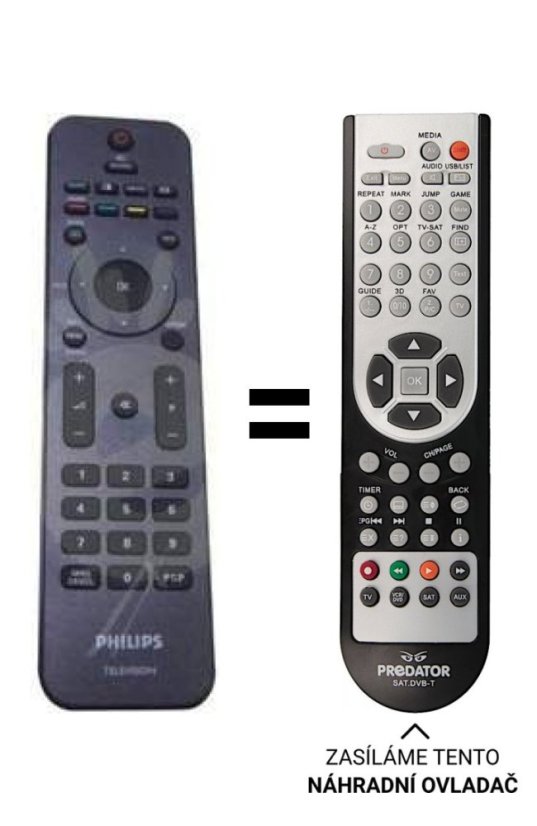 Philips 242254901833, 996510014606 Náhradné diaľkové ovládanie iného vzhľadu