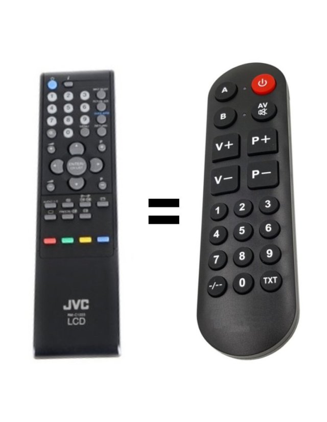 JVC RM-C1223 náhradní dálkový ovladač pro seniory