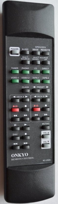 ONKYO RC-199S, RC-207S, RC-250S náhradní dálkový ovladač stejného vzhledu