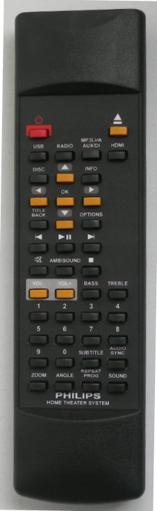 Nadomestni daljinski upravljalnik za PHILIPS HTS6100 z enakimi oznakami
