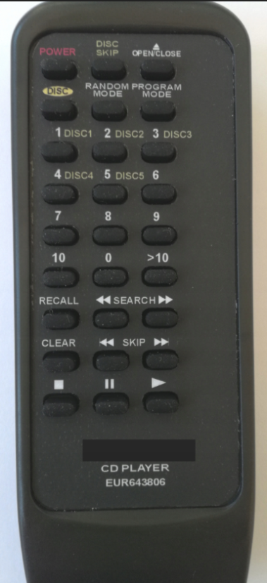Technics EUR643806 náhradní dálkový ovladač stejného vzhledu