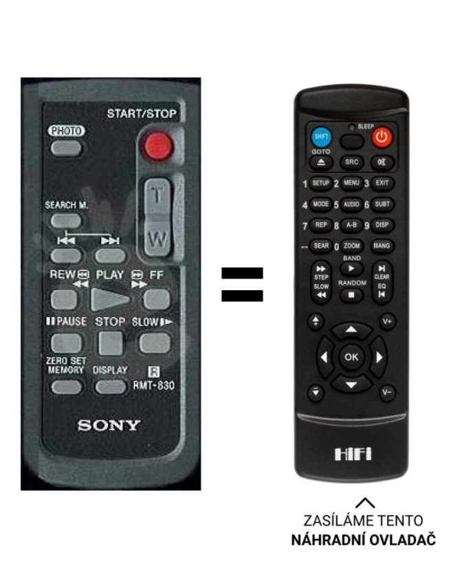 Sony RMT-830 náhradní dálkový ovladač jiného vzhledu