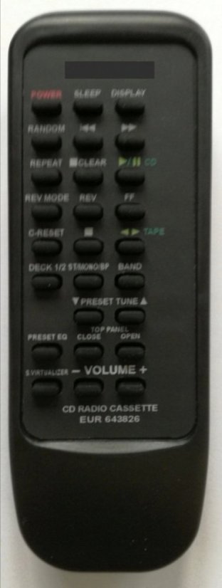 Panasonic RX-ED77, EUR643826 náhradní dálkový ovladač