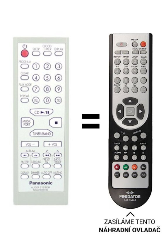 Panasonic N2QAABB000145 Náhradné diaľkové ovládanie iného vzhľadu