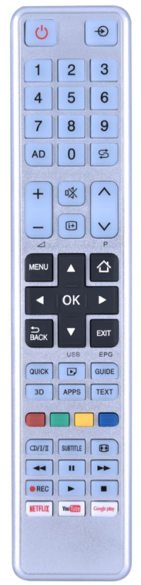 Toshiba CT-8040 náhradný diaľkový ovládač podobného vzhľadu.
