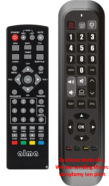 Alma 2880 A simple, clear remote control for seniors