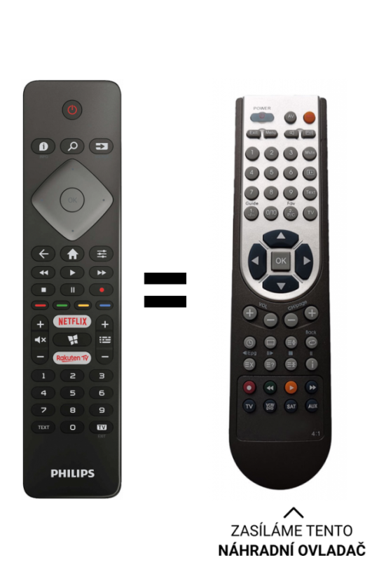 Philips 32PFS6805, 32PHS6605/12 Náhradné diaľkové ovládanie iného vzhľadu