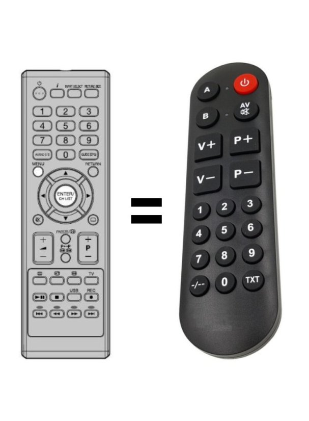 Orion TV 32FX100D náhradní dálkový ovladač pro seniory