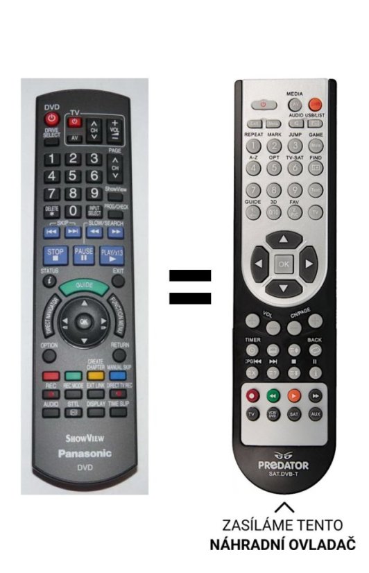 Panasonic N2QAABB000129, DMR-EX77, DMR-EX87 Náhradné diaľkové ovládanie iného vzhľadu