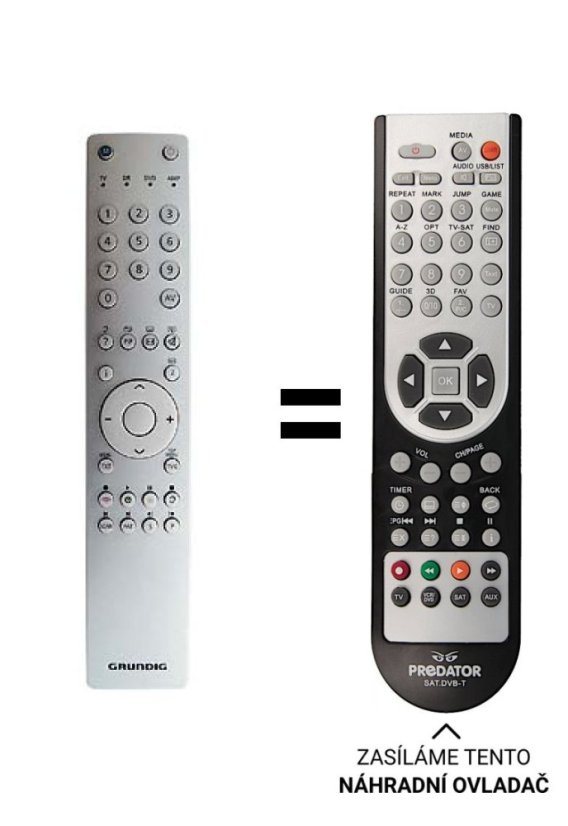 Grundig TP2 náhradní dálkový ovladač jiného vzhledu