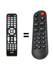 ECG 40LED732PVR náhradný diaľkový ovládač pre seniorov