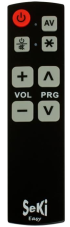 SEKI EASY remote control for seniors, hotels - learning - big buttons - black