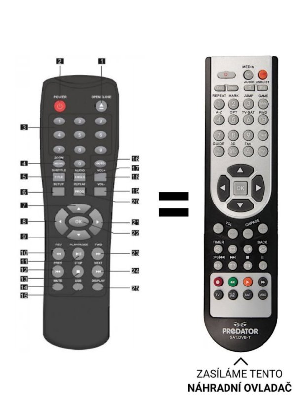 SENCOR SDV-7115, SDV-7113, SDV-7305H spare remote control of another appearance.
