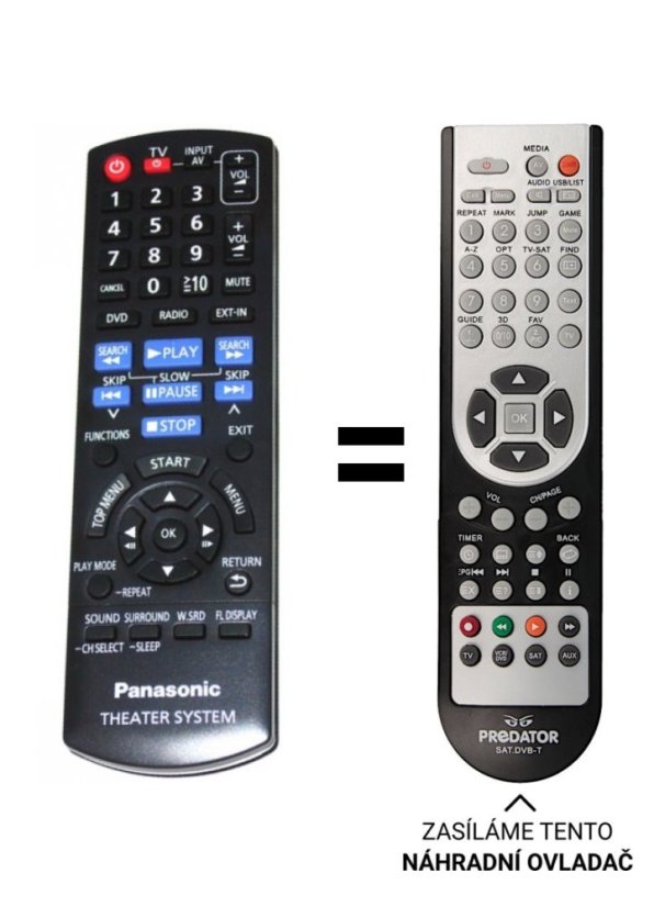 Panasonic SC-XH10, N2QAYB000627 náhradní dálkový ovladač jiného vzhledu