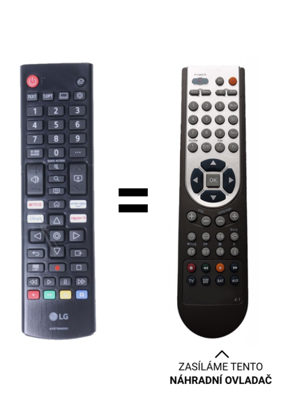 LG AKB76040301 náhradní dálkový ovladač jiného vzhledu