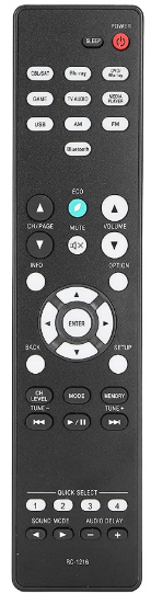 Denon AVR-X550BT, RC1216 náhradní dálkový ovladač stejného vzhledu
