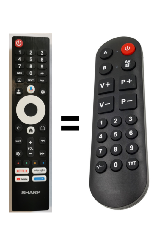 Sharp 32GF3265E replacement remote control for seniors