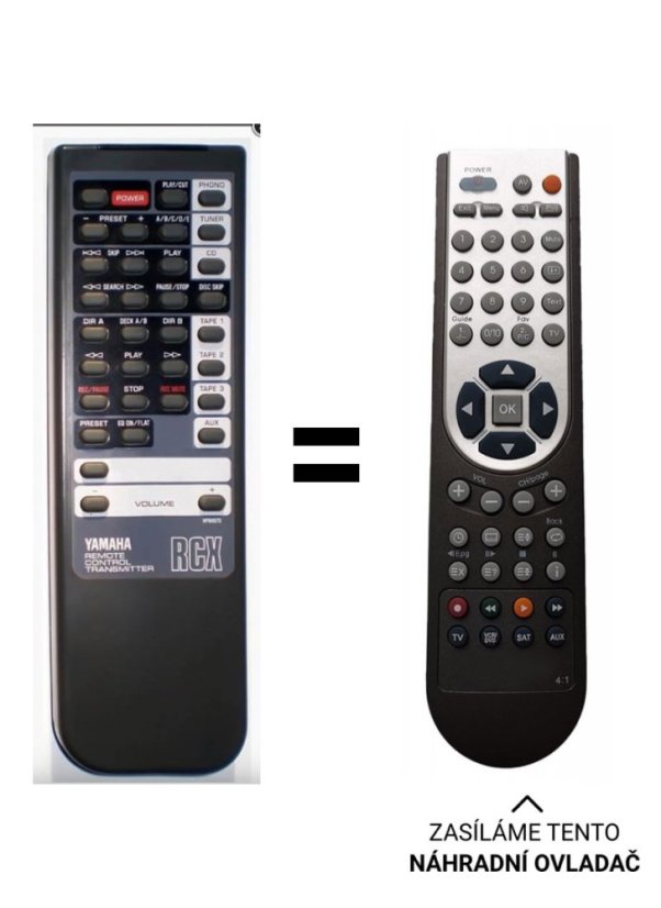 Yamaha RX-360, AX-870, AX-1070 Náhradné diaľkové ovládanie iného vzhľadu