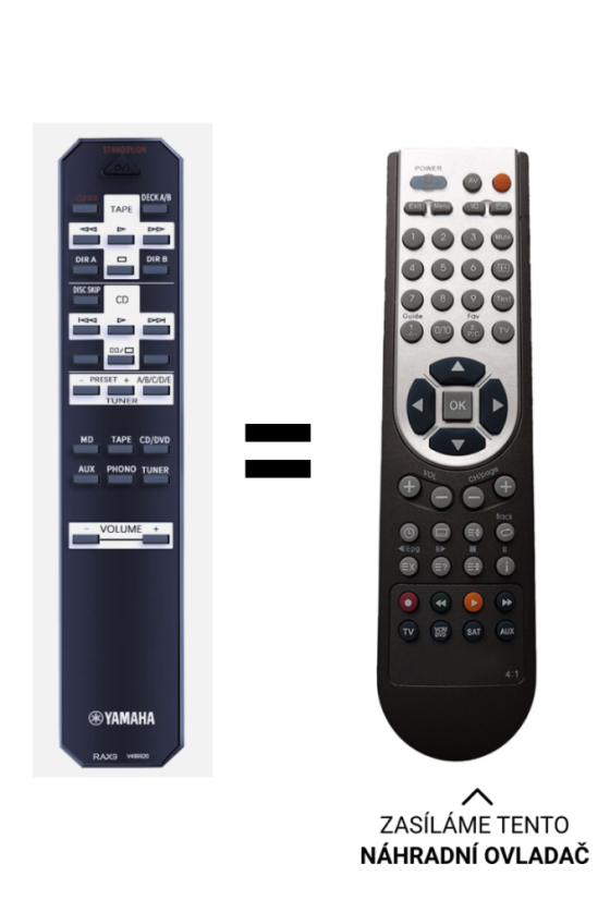 Yamaha AX-496 náhradní dálkový ovladač jiného vzhledu