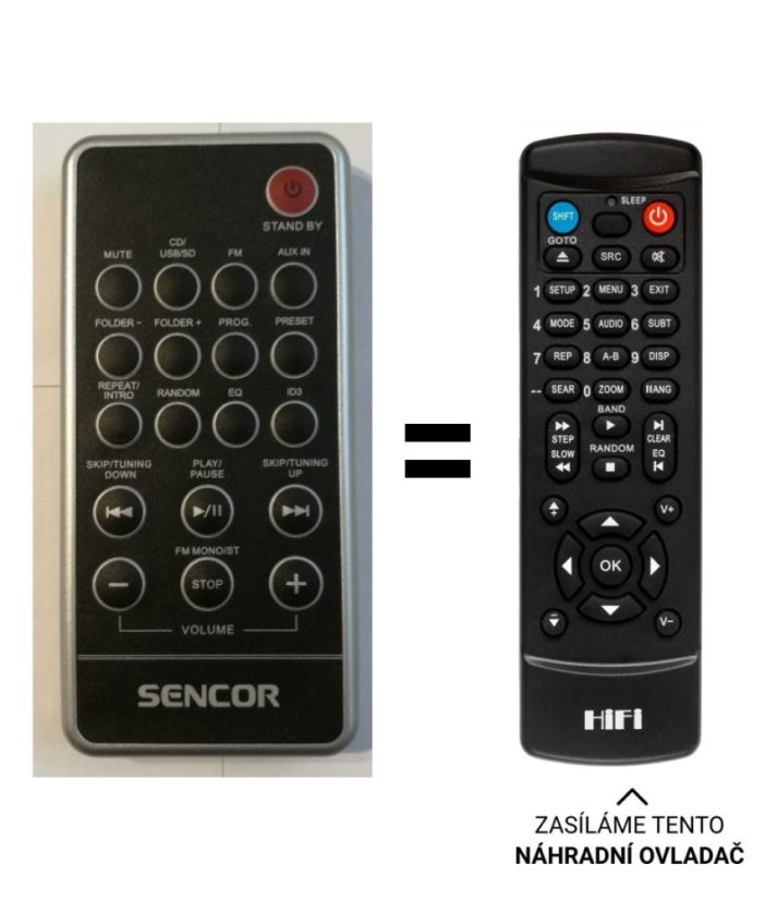 Sencor SPT330 náhradní dálkový ovladač jiného vzhledu