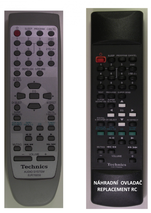 Panasonic EUR7702050  náhradní dálkový ovladač se stejným popisem