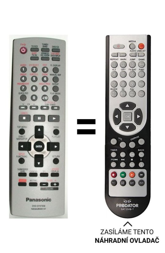 Panasonic N2QAJB000147 náhradní dálkový ovladač jiného vzhledu