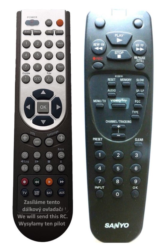 Sanyo VHR-H773 replacement remote control