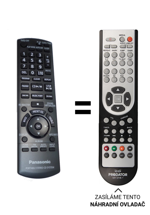 Panasonic RX-D55A náhradní dálkový ovladač jiného vzhledu