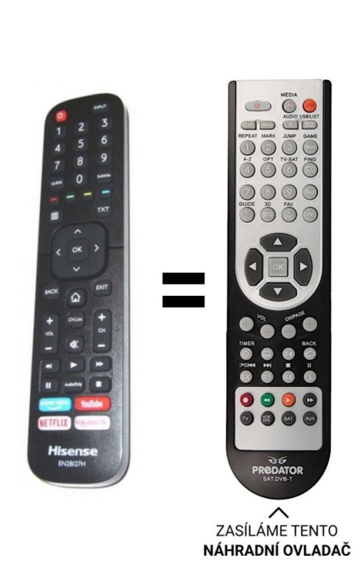 Hisense en2bi27h náhradné diaľkové ovládanie iného vzhľadu