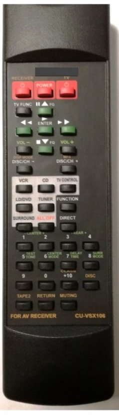 PIONEER CU-VSX106 náhradní dálkový ovladač stejného vzhledu