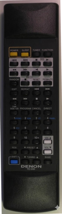 DENON RC-848 UDRA-F07 náhradní dálkový ovladač se stejným popisem