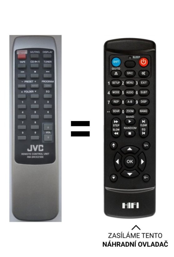 JVC RM-SRCEZ55E náhradní dálkový ovladač jiného vzhledu