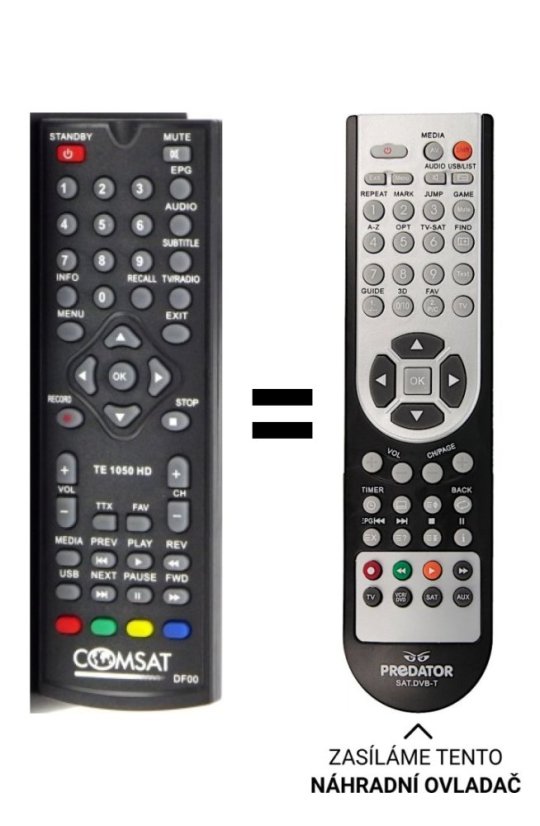 Comsat te 1050 HD Náhradné diaľkové ovládanie iného vzhľadu