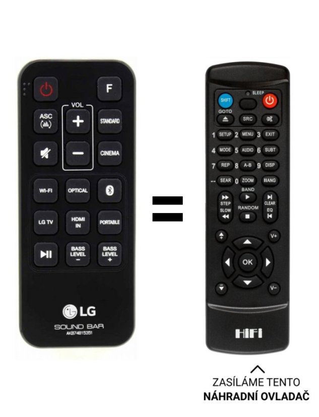 LG AKB74815351, SH6 replacement remote control of a different look