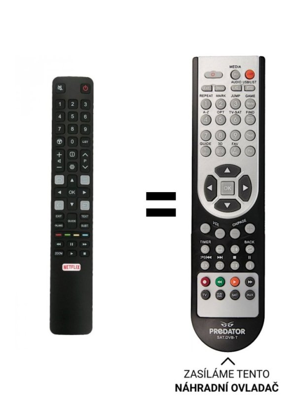 TCL 75EP660 náhradní dálkový ovladač jiného vzhledu