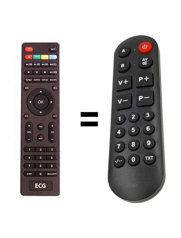 Ecg 24LED610D PVR náhradný diaľkový ovládač pre seniorov.