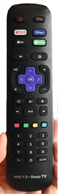 Metz ROKU TV original remote control MRD6000, MTD6000 series