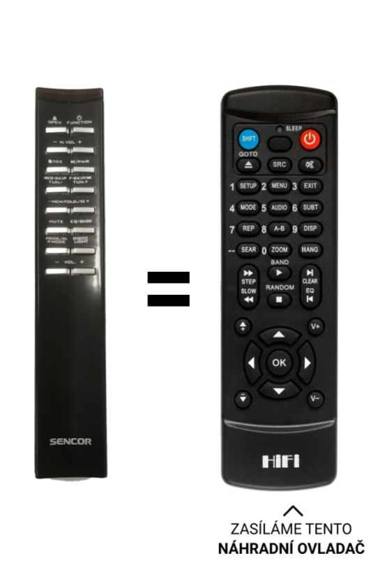 Sencor SMC 8000B, SMC8000B náhradní dálkový ovladač jiného vzhledu