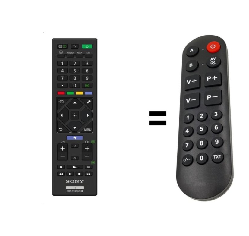 SONY RMT-TX450E náhradný diaľkový ovládač pre seniorov