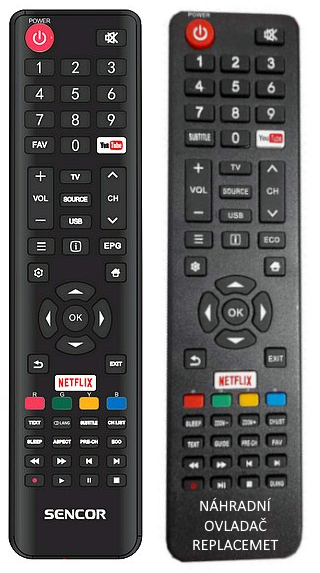 Sencor SLE40FS601TCS náhradný diaľkový ovládač.