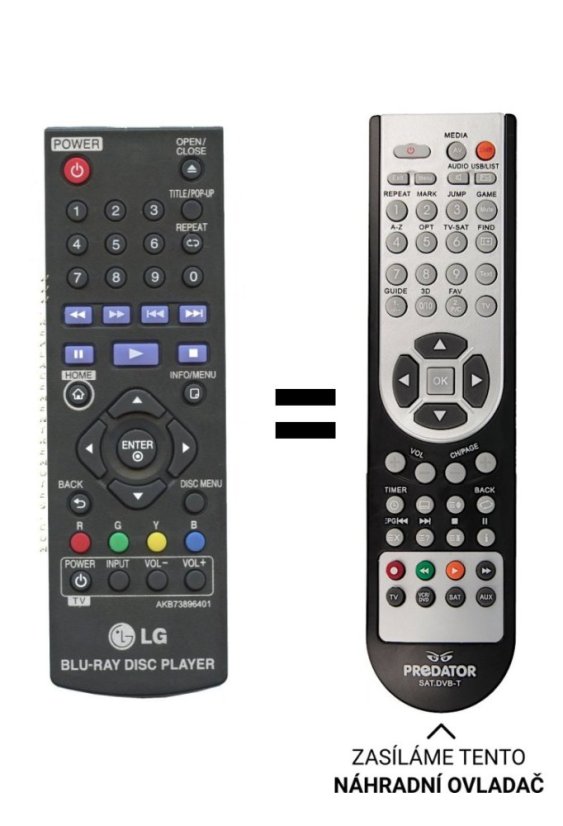 LG AKB73896401 náhradní dálkový ovladač jiného vzhledu