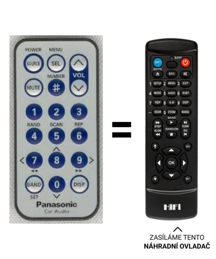 Panasonic YEFX9992663 náhradný diaľkový ovládač iného vzhľadu