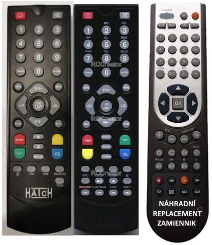 HATCH DVB4002, DVB4042HDMI Replacement Remote Control