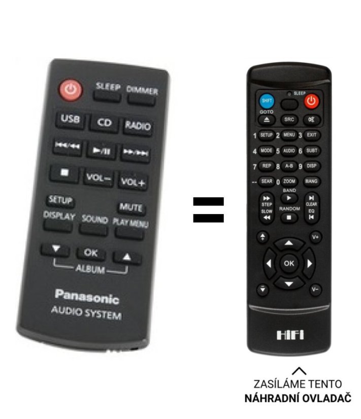 Panasonic SC-HC18, SCHC18 náhradní dálkový ovladač jiného vzhledu